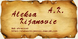Aleksa Kijanović vizit kartica